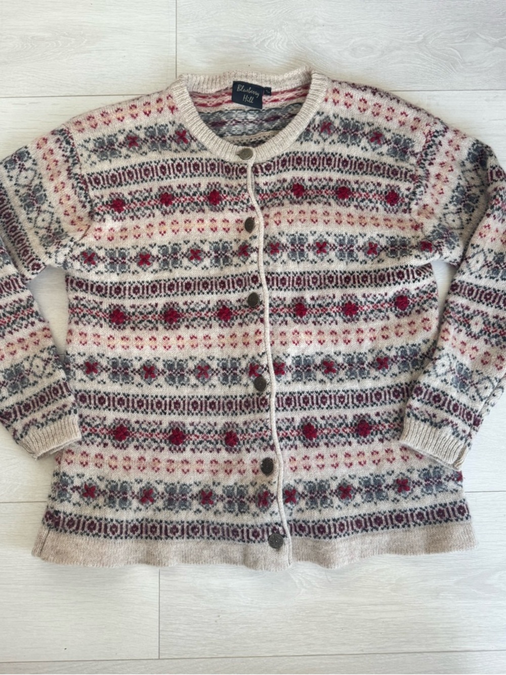 Vintage Blueberry Hill Shetland Wool Cardigan - Picture 2 of 8